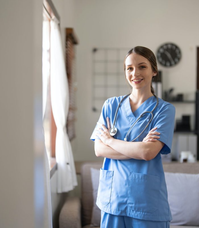 Confident female doctor at office. Health care concept.